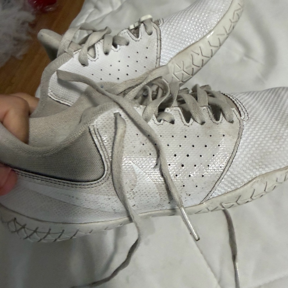 Cheer Shoes White Athletic Sneakers with Subtle Swoosh